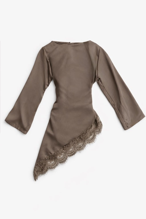 Haut Dentelle Marron
