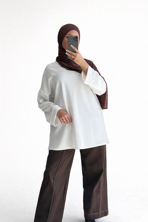 Haut Lavinna Manche Longue Blanc